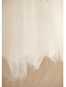 Ivory Lace Handkerchief Tulle Skirt Keyhole Back Flower Girl Dress